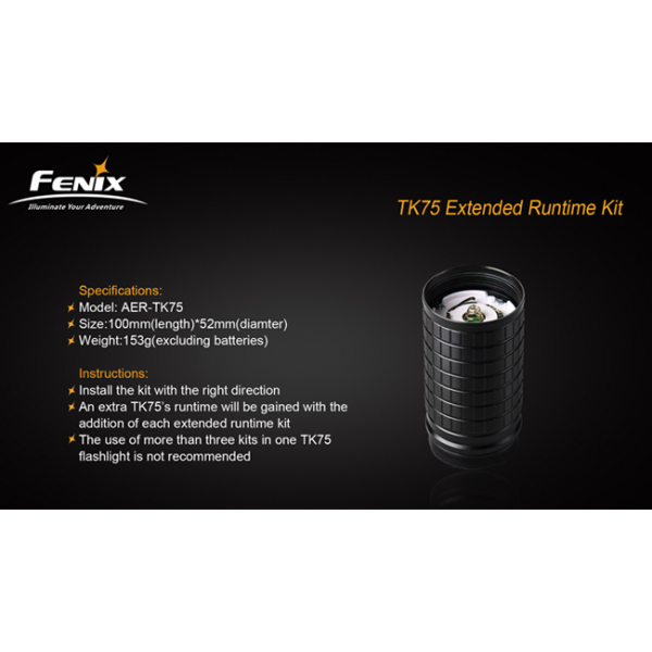 Секция корпуса с батарейной кассетой AER-TK75 (для фонарей Fenix ​​ТК61, ТК75 и ТК76)