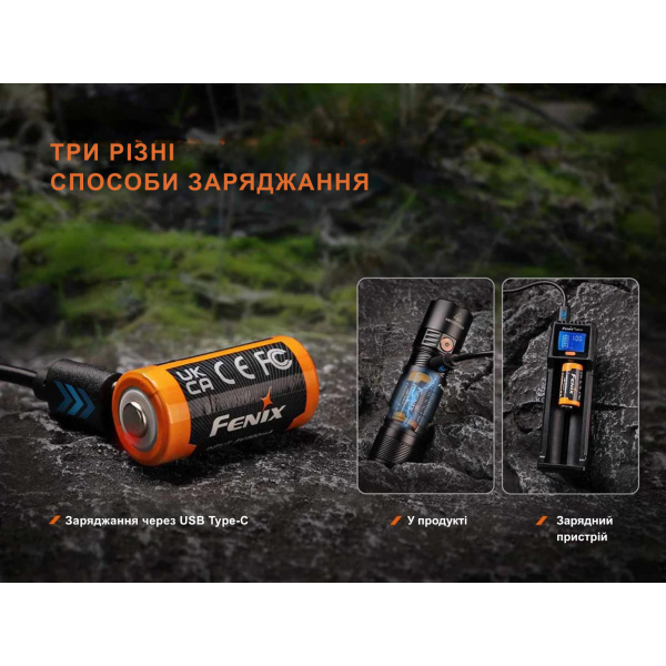 Акумулятор 16340 Fenix (1050 mAh) Type-C