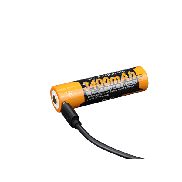 Аккумулятор 18650 Fenix ​​(3400 mAh) micro usb зарядка