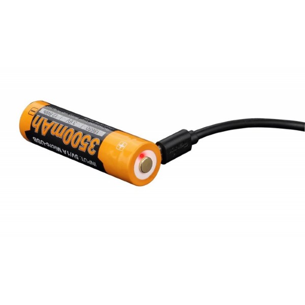Аккумулятор 18650 Fenix ​​ARB-L18-3500U (3500 mAh), защищенный, встроенный порт зарядки micro-USB