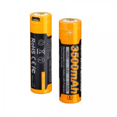 Аккумулятор 18650 Fenix ​​ARB-L18-3500U (3500 mAh), защищенный, встроенный порт зарядки micro-USB