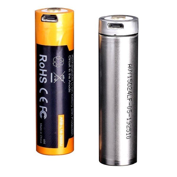 Аккумулятор 18650 Fenix ​​ARB-L18-3500U (3500 mAh), защищенный, встроенный порт зарядки micro-USB