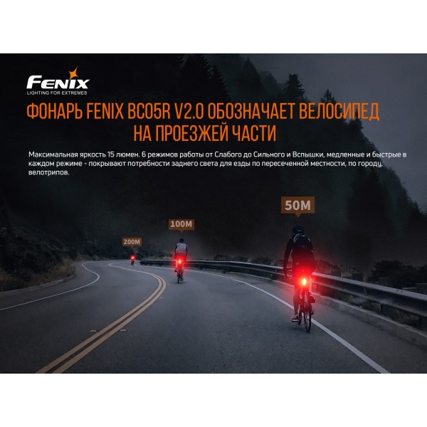 Велофара задня Fenix BC05R V2.0 
