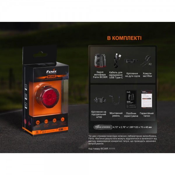 Велофара задняя Fenix ​​BC06R