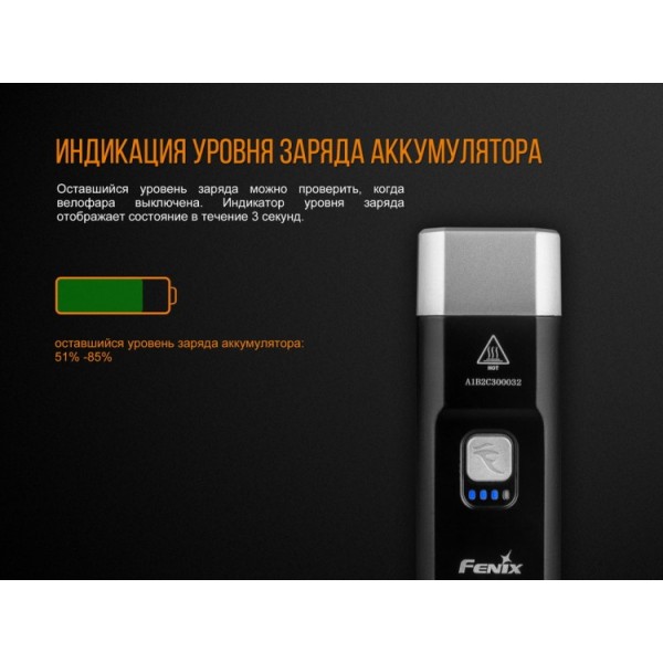 Комплект: велофара Fenix ​​BC25R+задний фонарь Fenix ​​BC05R в подарок! 