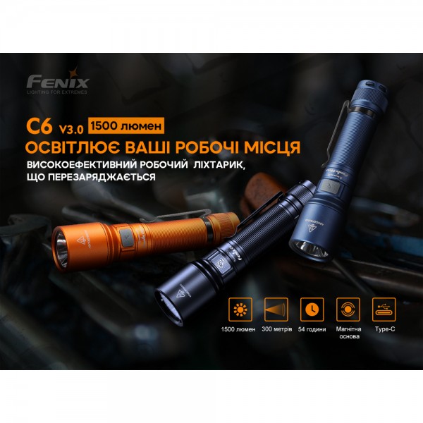 Фонарь ручной Fenix ​​C6V3.0 голубой | Лимитированная серия