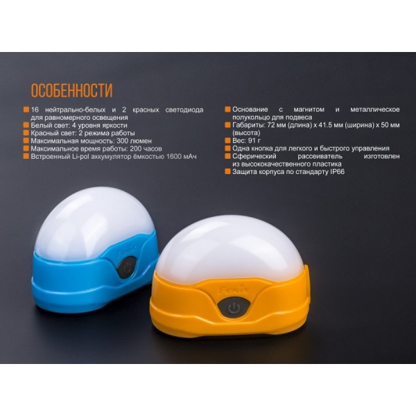 Фонарь Fenix ​​CL20R, синий 