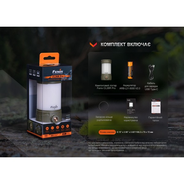 Фонарь кемпинговый Fenix ​​CL26R Pro, серый камуфляж
