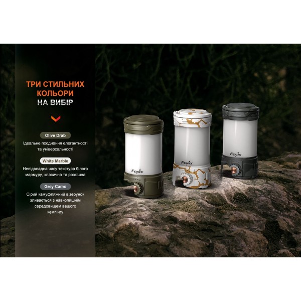 Фонарь кемпинговый Fenix ​​CL26R Pro, серый камуфляж