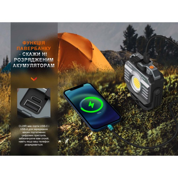 Ліхтар багатофункціональний Fenix CL28R з функцією Powerbank (10 000 mAh) 