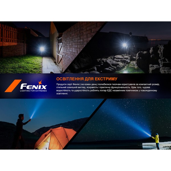 Фонарь ручной Fenix ​​E-CP черный с функцией powerbank 