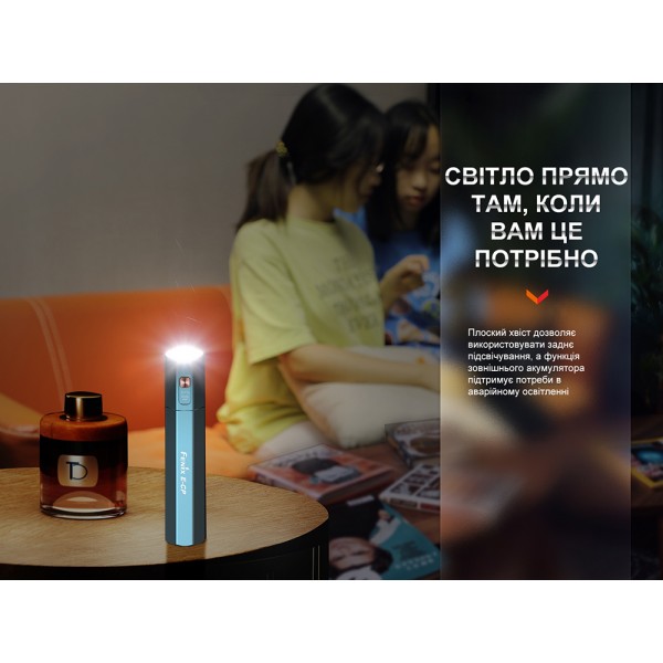 Ліхтар ручний Fenix E-CP блакитний з функцією powerbank 
