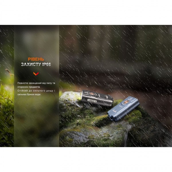 Ліхтар наключний Fenix E03R V2.0, синій 