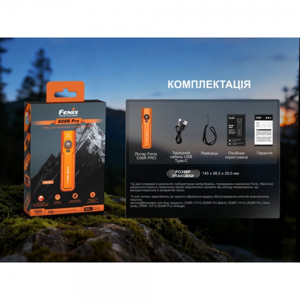 Фонарь наключительный Fenix ​​E06R PRO, зеленый