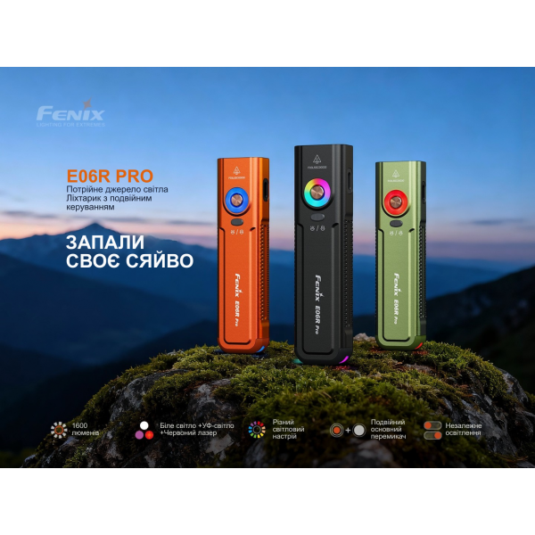 Фонарь наключительный Fenix ​​E06R PRO, оранжевый