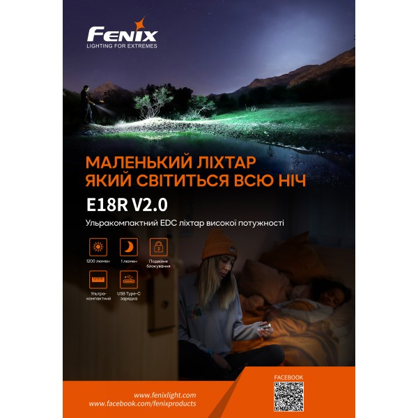 Фонарь ручной Fenix ​​E18R V2.0 
