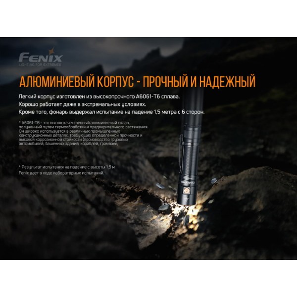 Ліхтар Fenix E28R + акумулятор. Fenix 3400 mAh, кабель USB 