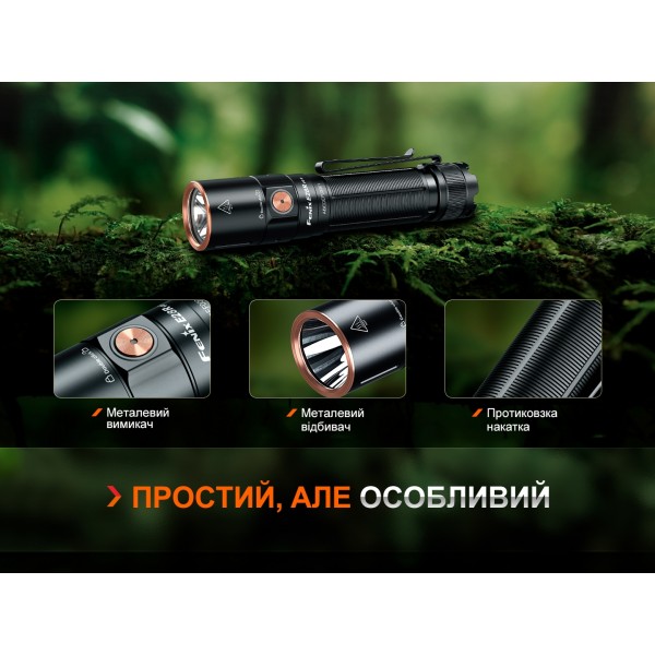 Ліхтар ручний Fenix E28R V2.0 + акумулятор. Fenix 3400 mAh, кабель USB 