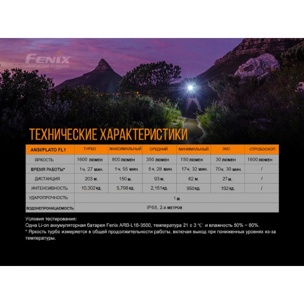 Фонарь Fenix ​​E30R + Аккумулятор 18650 3500 mAh Fenix ​​+ USB-кабель