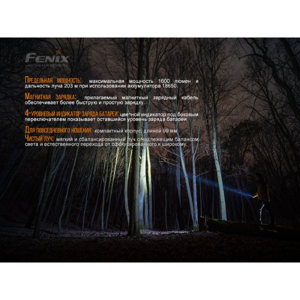 Фонарь Fenix ​​E30R + Аккумулятор 18650 3500 mAh Fenix ​​+ USB-кабель