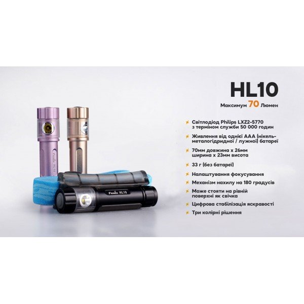 Фонарь налобный Fenix ​​HL10 gold