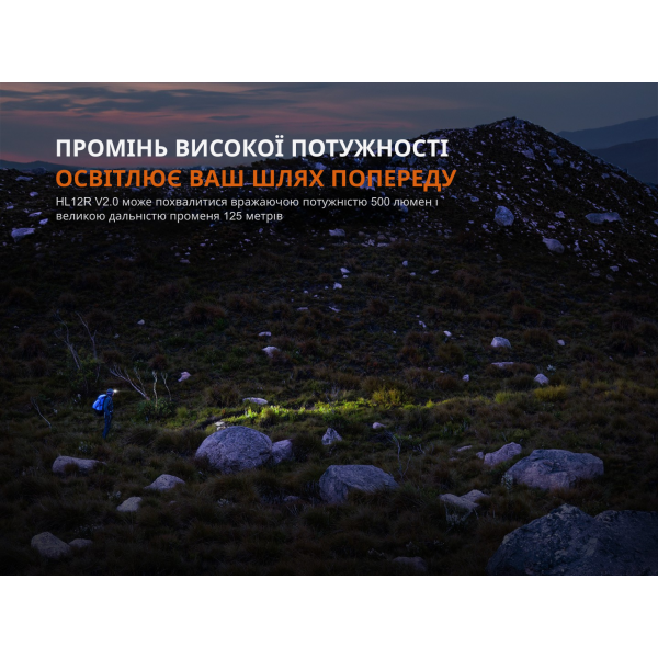 Ліхтар налобний Fenix HL12R V2.0 фіолетовий