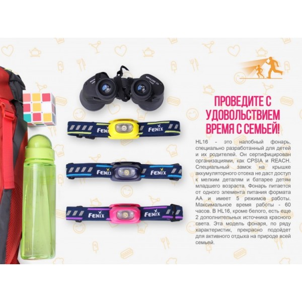 Налобный фонарь Fenix ​​HL16, розовый