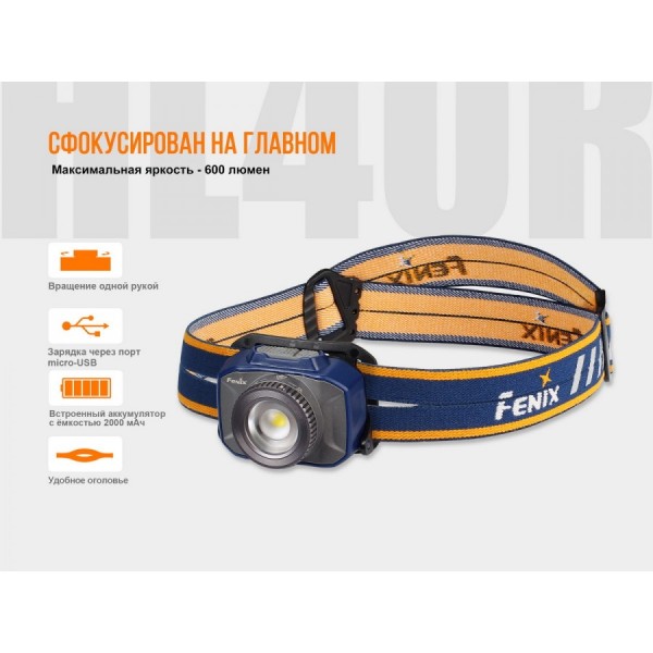 Налобный фонарь Fenix ​​HL40R синий 