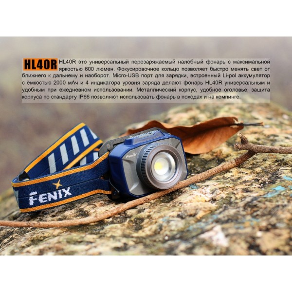 Налобный фонарь Fenix ​​HL40R синий 