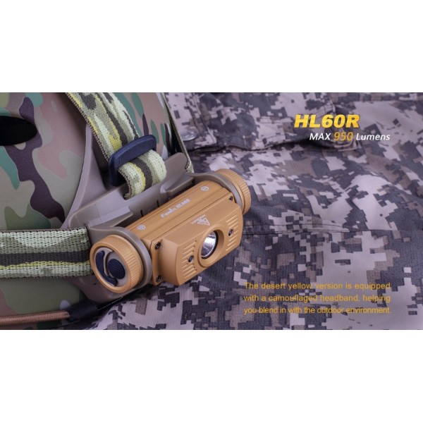 Фонарь Fenix ​​HL60R песочный + аккумулятор и зарядка 