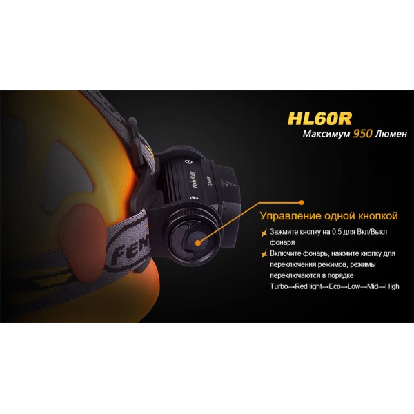 Фонарь Fenix ​​HL60R песочный + аккумулятор и зарядка 
