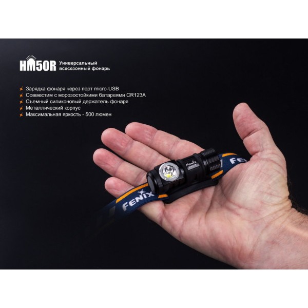 Налобний ліхтар Fenix HM50R + акумулятор Fenix 700 mAh та зарядка