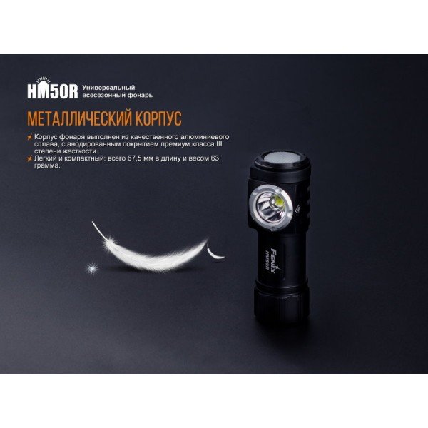 Налобний ліхтар Fenix HM50R + акумулятор Fenix 700 mAh та зарядка