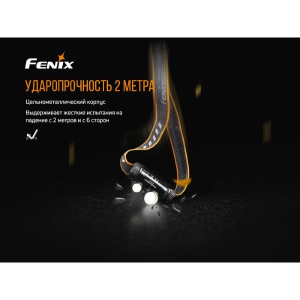 Налобный фонарь Fenix ​​HM65R + аккумулятор, USB-кабель 