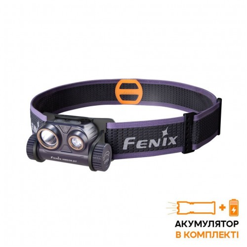 Фонарь налобный для бега Fenix ​​HM65R-DT, фиолетовый