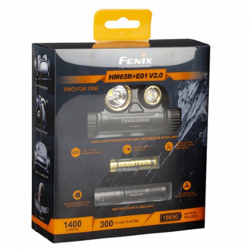 Набор: Фонарь Fenix ​​HM65R + Фонарь Fenix ​​E01 V2.0