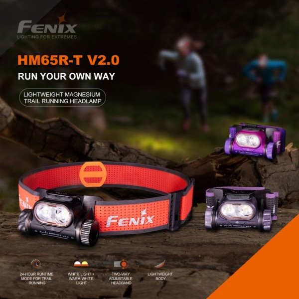 Фонарь налобный Fenix ​​HM65R-T V2.0 сиреневый