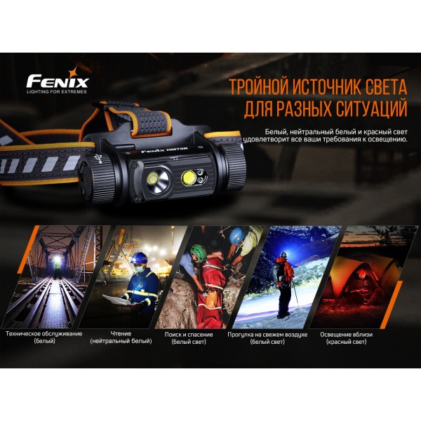 Ліхтар налобний Fenix HM70R + Ліхтар  Fenix E-LITE  