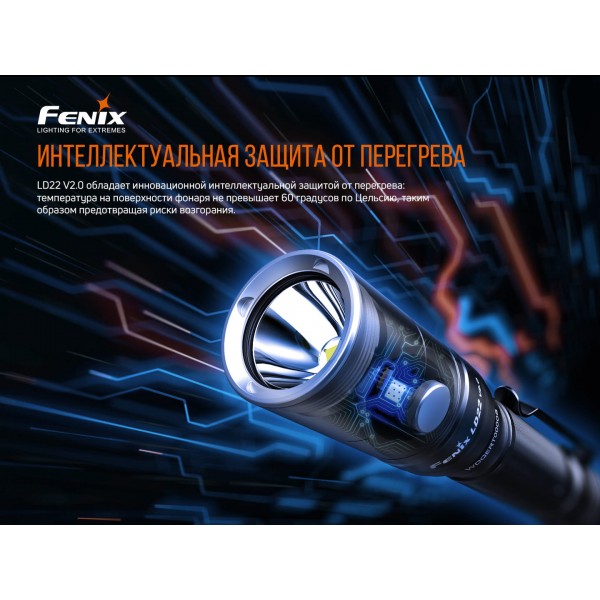Фонарь ручной Fenix ​​LD22 V2.0 + аккумулятор Li-ion, кабель USB Type-C