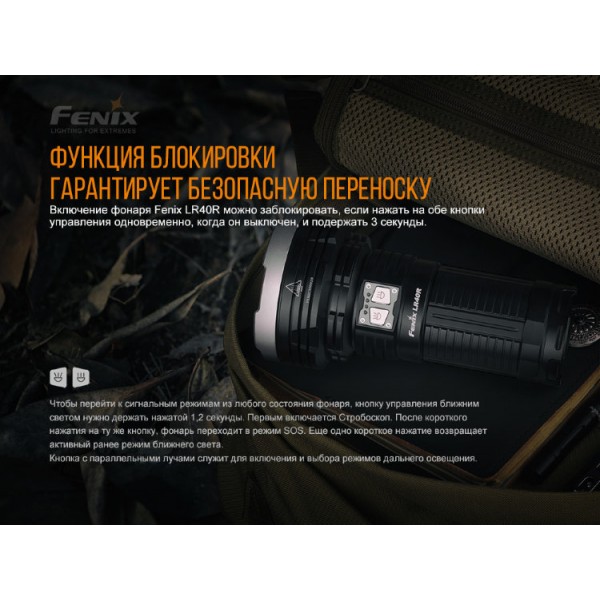 Фонарь Fenix ​​LR40R + аккумулятор Fenix ​​и зарядное устройство 