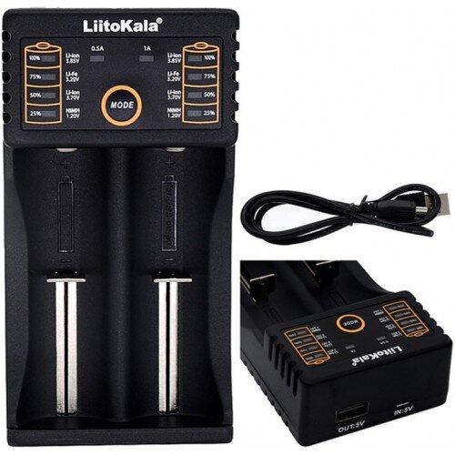 Зарядное устройство для Liitokala Lii-202, Ni-Mh/Li-ion/Li-Fe/LiFePO4, USB, Powerbank
