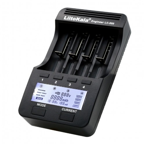 Зарядное устройство для Liitokala Lii-500, 4 канала, Ni-Mh/Li-ion, 220v/12v, Powerbank, Test