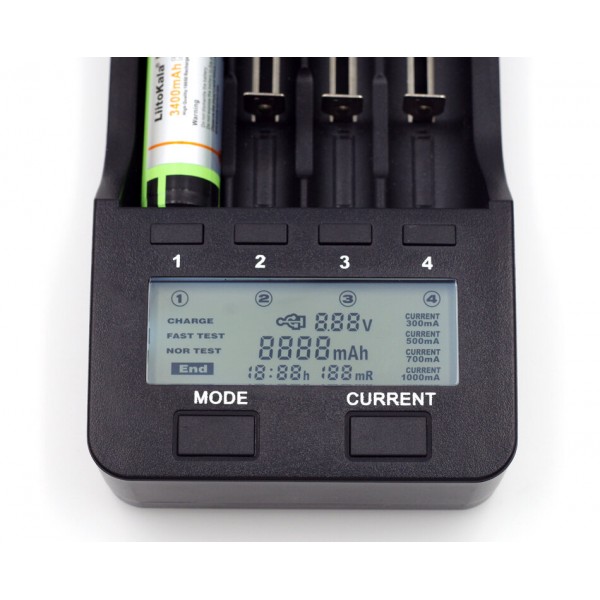 Зарядний пристрій Liitokala Lii-500, 4 канали, Ni-Mh/Li-ion, 220v/12v, Powerbank, Test