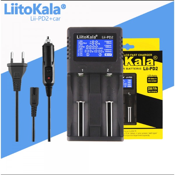 Зарядний пристрій Liitokala Lii-PD2+car EU charger