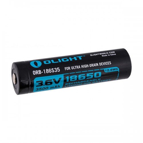Аккумулятор 18650 Li-Ion Olight 3.6V, 3500mAh, HDC (10A), защищенный