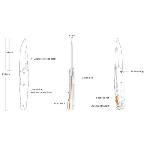 Складаний ніж Ruike P848-B