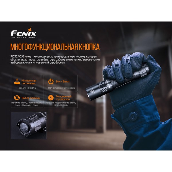 Фонарь ручной Fenix ​​PD32 V2.0 