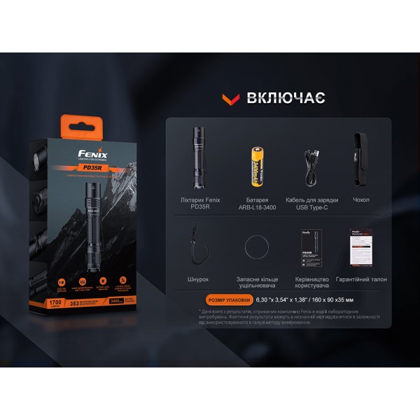 Ліхтар тактичний акумуляторний Fenix PD35R  