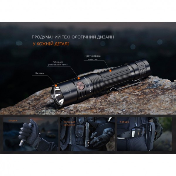 Ліхтар тактичний ручний Fenix PD35R ACE LED 2000 лм + наключний ліхтар CL01 (чорний)  | Лімітована серія