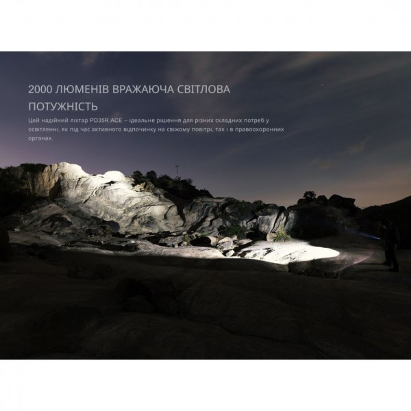 Ліхтар тактичний ручний Fenix PD35R ACE LED 2000 лм + наключний ліхтар CL01 (помаранчевий) | Лімітована серія